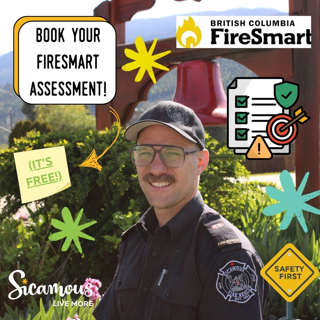 We offer FREE FireSmart home assessments to help you understand your property's wildfire risk and how to reduce it.
💻 Visit ow.ly/pEYU50VXZYV
☎️ Call 250-836-2271
✉️ Email firesmart@sicamous.ca.
#FireSmart #Sicamous #WildfireSafety #SicamousLiveMore