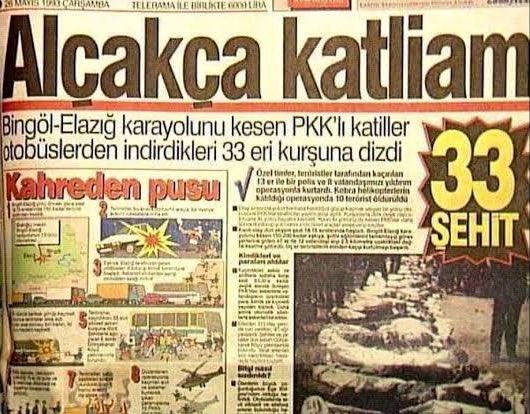 Tam 32 yıl önce bugün, terör örgütü pkk, ilan ettiği ateşkesi bozarak Bingöl’de silahsız 33 Türk askerini, tam 7.500 mermi sıkarak şehit etti. İşte barışmak istedikleriniz bunlar

Bugün hâlâ bu katilleri “barış güvercini” gibi gösterenlere soruyoruz: Bu alçaklığı da mı unuttunuz?