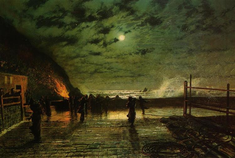 In Peril (The Harbour Flare)  1879

John Atkinson Grimshaw