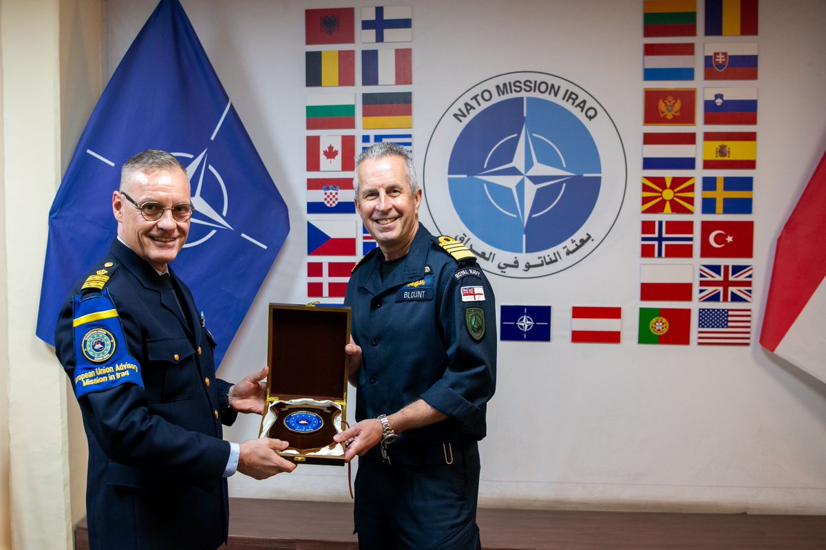 NATO Mission Iraq - NMI (@iraqnato) on Twitter photo Following the #natomissioniraq change of command, the new commander of the <a href="/IraqNato/">NATO Mission Iraq - NMI</a>, Major General Christophe HINTZY, together with DSACEUR Admiral Sir Keith Blount, met today with Mr.Anders Wiberg, head of the European Union Advisory Mission @EUAMIraq in Iraq. #WeAreNATO Following the #natomissioniraq change of command, the new commander of the <a href="/IraqNato/">NATO Mission Iraq - NMI</a>, Major General Christophe HINTZY, together with DSACEUR Admiral Sir Keith Blount, met today with Mr.Anders Wiberg, head of the European Union Advisory Mission @EUAMIraq in Iraq. #WeAreNATO