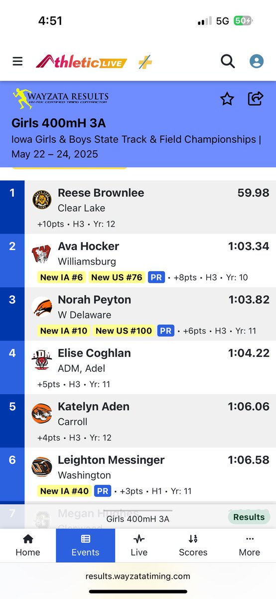 This girl is 🔥!  400H champion ✔️ Congratulations Reese Brownlee!