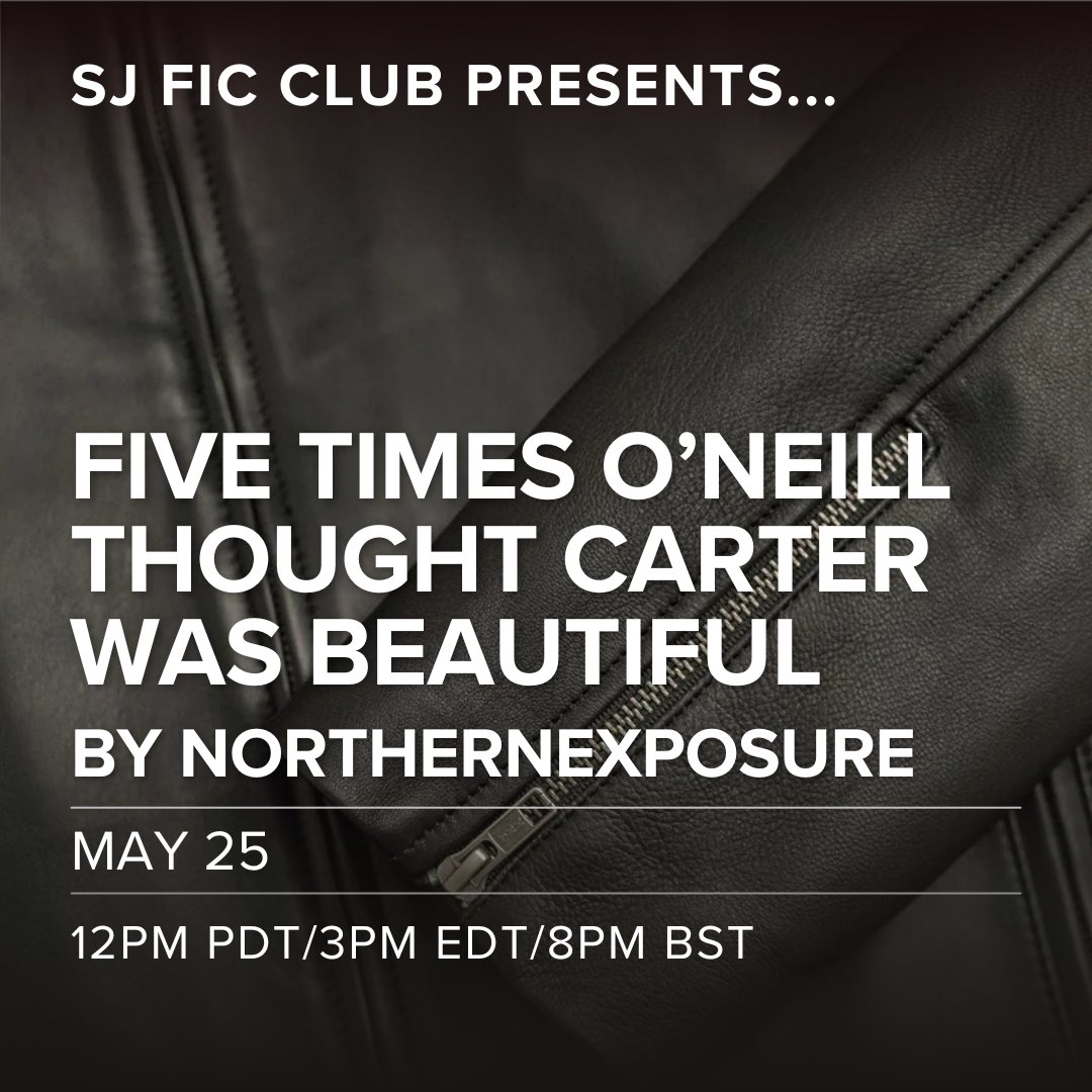 We’re discussing “Five Times O'Neill Thought Carter was Beautiful (and one time he told her)" by northernexposure this Sunday! 

archiveofourown.org/works/16761223…