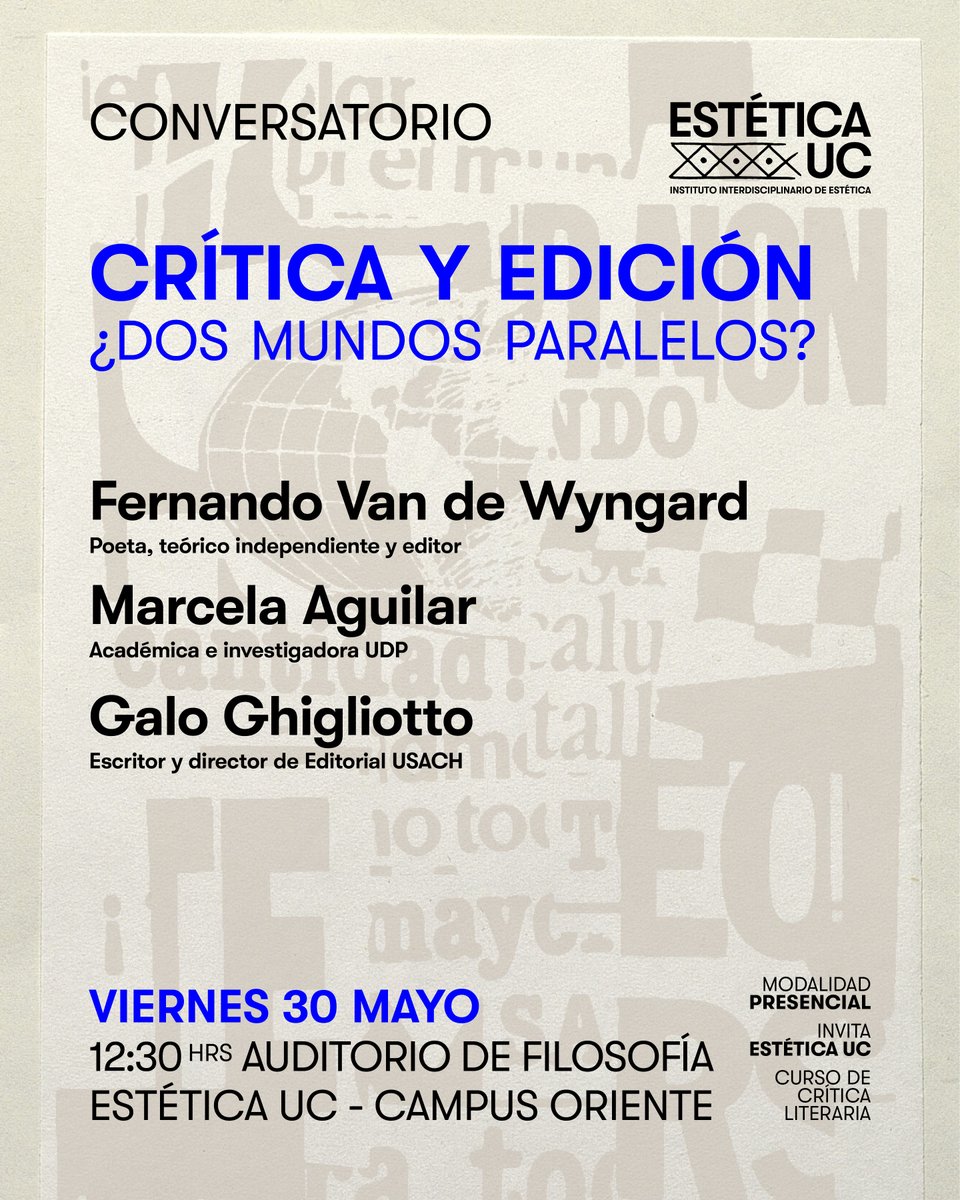 Esta semana tendremos dos actividades vinculadas con el campo literario boliviano: una conferencia sobre la crítica Blanca Wiethüchter y una mesa sobre edición y crítica. ¡Todxs invitadxs!