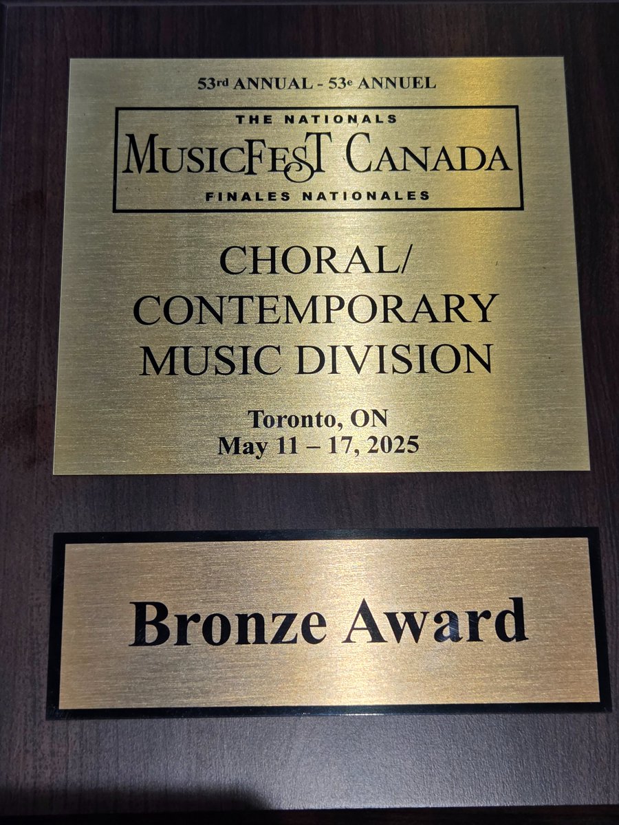 Congratulations to the Jean Augustine Secondary School Choir for earning their Bronze Award at MusicFest!