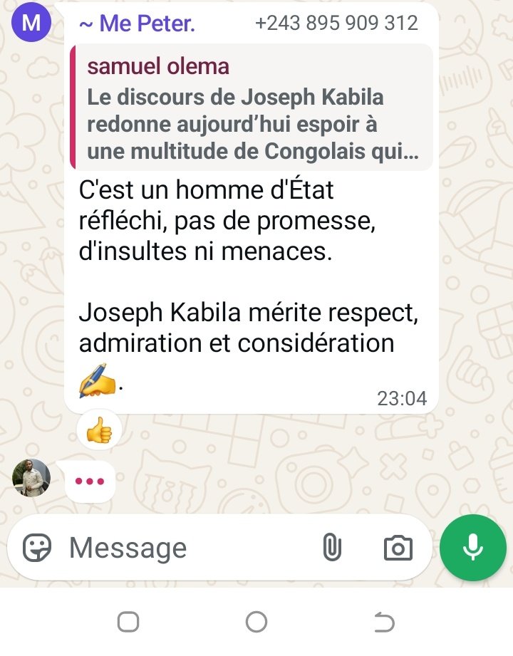 PeterShemabin's tweet photo. Nous avions alerté au chef de l'État que le Gouverneur démissionnaire du Sankuru, Victor KITENGE est un Kabiliste, voilà après une motion de défiance adressée contre lui, ses petits de courses attaquent sans gats le Président de la république et accordent du prix à Joseph Kabila https://t.co/btickGOAgE