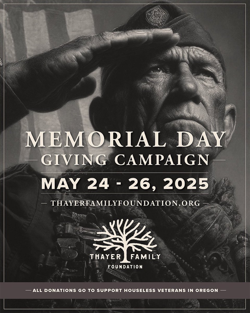 thayerfamfound's tweet photo. Please join us for our Memorial Day Giving Campaign. All donations received this weekend will benefit veterans in Oregon & SW Washington. We hope you have a safe, fun, and wonderful holiday weekend.
#memorialdayweekend #thayerfamilyfoundation #veterans #giveback #createchange https://t.co/YIXcyH4E2t