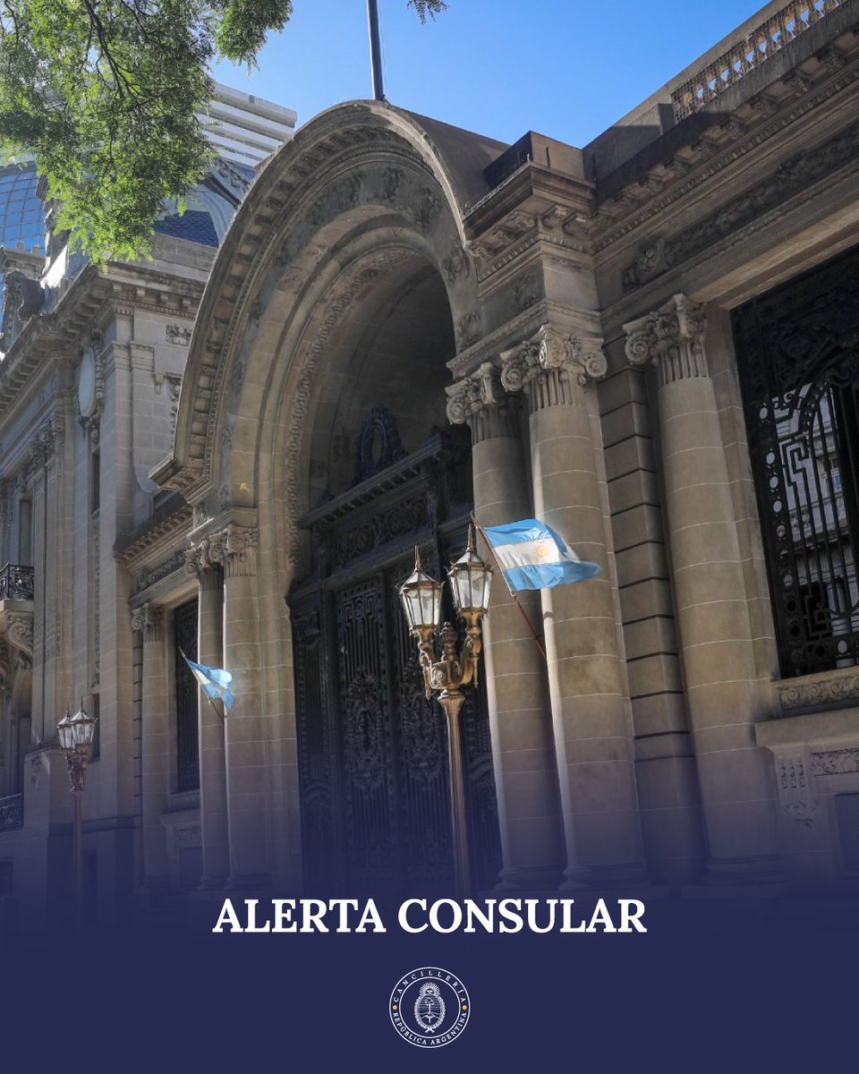 Alerta consular: se reitera a los ciudadanos argentinos la recomendación de no viajar a Venezuela

📎cancilleria.gob.ar/es/actualidad/…
