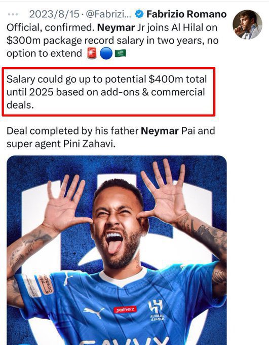 يخرب بيتك 😂
أجل فيه لاعب اجنبي راتبه السنوي مليون ونصف يورو 😂😂😂
قال ﷺ : 
وما يَزالُ الرَّجُلُ يَكْذِبُ ويَتَحَرَّى الكَذِبَ حتَّى يُكْتَبَ عِنْدَ اللهِ كَذّابًا 
<a href="/saifmoalsaif/">saif alsaif</a>