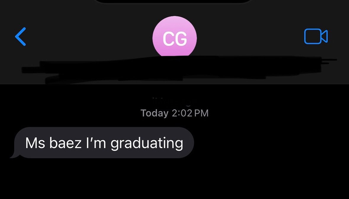 Ms_Baez07's tweet photo. My old middle school student reached out to let me know she made it! 🎓
Seeing the fruits of my job years later makes me emotional. 🥹 Proud of you kiddo! 🤍 https://t.co/9ZUAnk5onh