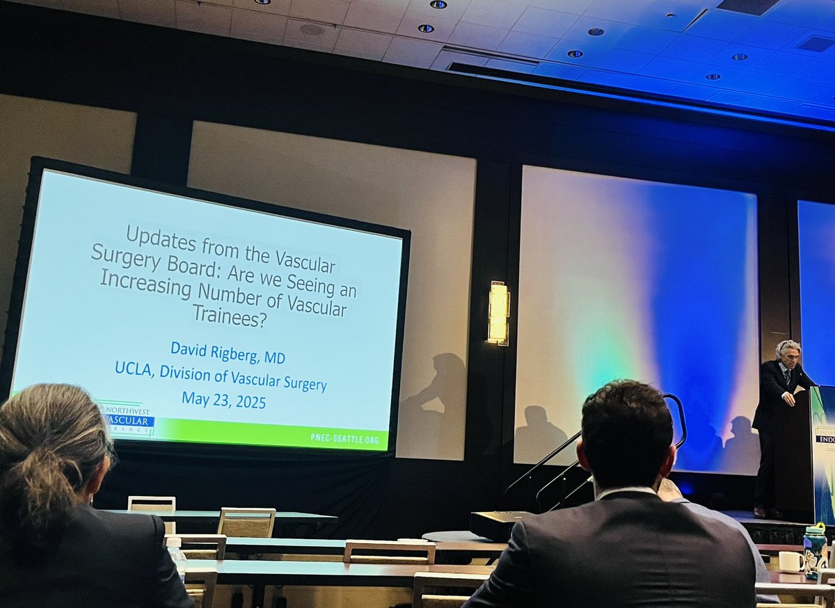 Bernadette Aulivola (@baulivolamd) on Twitter photo Vascular Surgery Board Director Dr. David Rigberg presents current data on the increasing number of vascular surgery trainees at <a href="/PNECSeattle/">PNEC-Seattle</a> Vascular Surgery Board Director Dr. David Rigberg presents current data on the increasing number of vascular surgery trainees at <a href="/PNECSeattle/">PNEC-Seattle</a>
