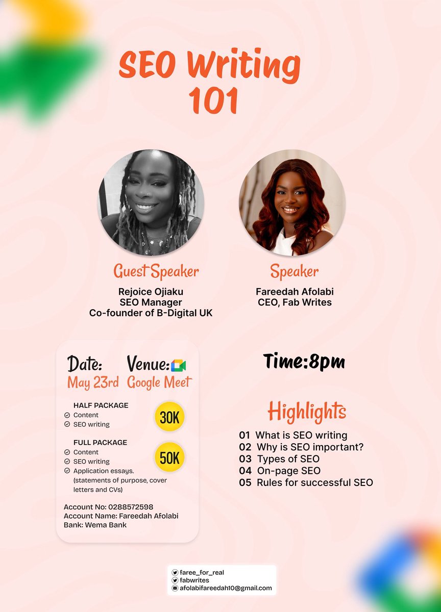 Mimah_eee's tweet image. Just finished the second class of #writelikeapromasterclass

It was confusing for me at first, but things started clicking and I really enjoyed it.We covered so much in just 2 hours and it was super educative. It was worth it. Anticipating the next. @fabwrites_ @faree_for_real