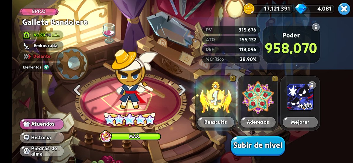 Subí a Shadow a 3 estrellas y a Bandolero al max.-.xd
