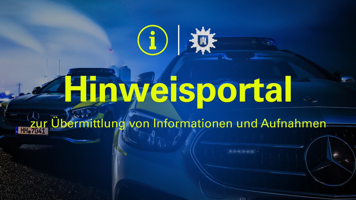 #hh2305 #Hamburg
Wir haben ein Hinweisportal freigeschaltet.
Personen, die Bilder oder Videos sowie Hinweise an uns übermitteln können, werden gebeten, diesen Link zu nutzen: 

➡️hh.hinweisportal.de/z4yyhrkftn