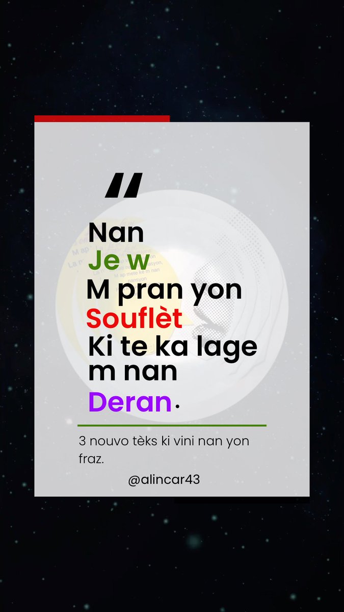 alincar43's tweet photo. Nan #Jew m pran yon #Souflèt ki ta ka lage m nan #Deran https://t.co/ZjAUTJWNsq