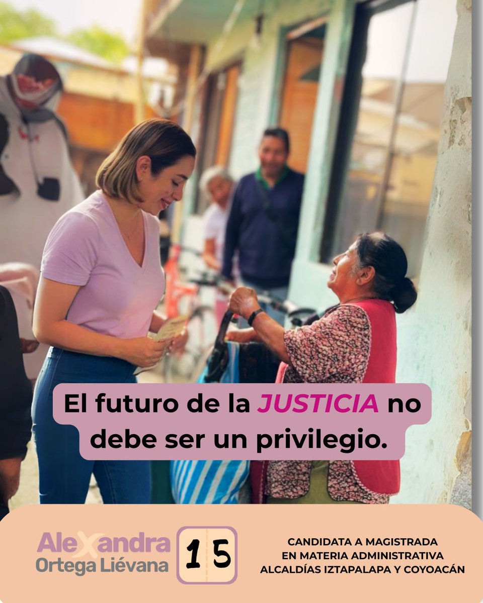 El futuro de la justicia no debe ser un privilegio.

#15 #elecciones2025 #1dejunio #poderjudicial #reformajudicial #magistrados #magistrada #coyoacan #iztapalapa #alexandraortega #eleccionesjudiciales #justiciaconrostrohumano