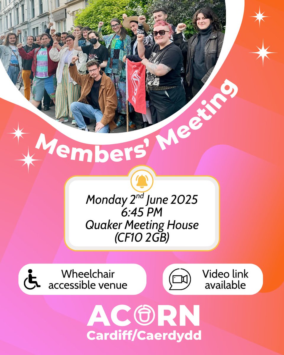Reminder: Our next monthly meeting will be on 2nd June 2025
You know the drill: 6:45 PM start, Quaker Meeting House (CF10 2GB), which is a wheelchair accessible venue.
Members - check your email for all the deets, including the remote joining instructions!
