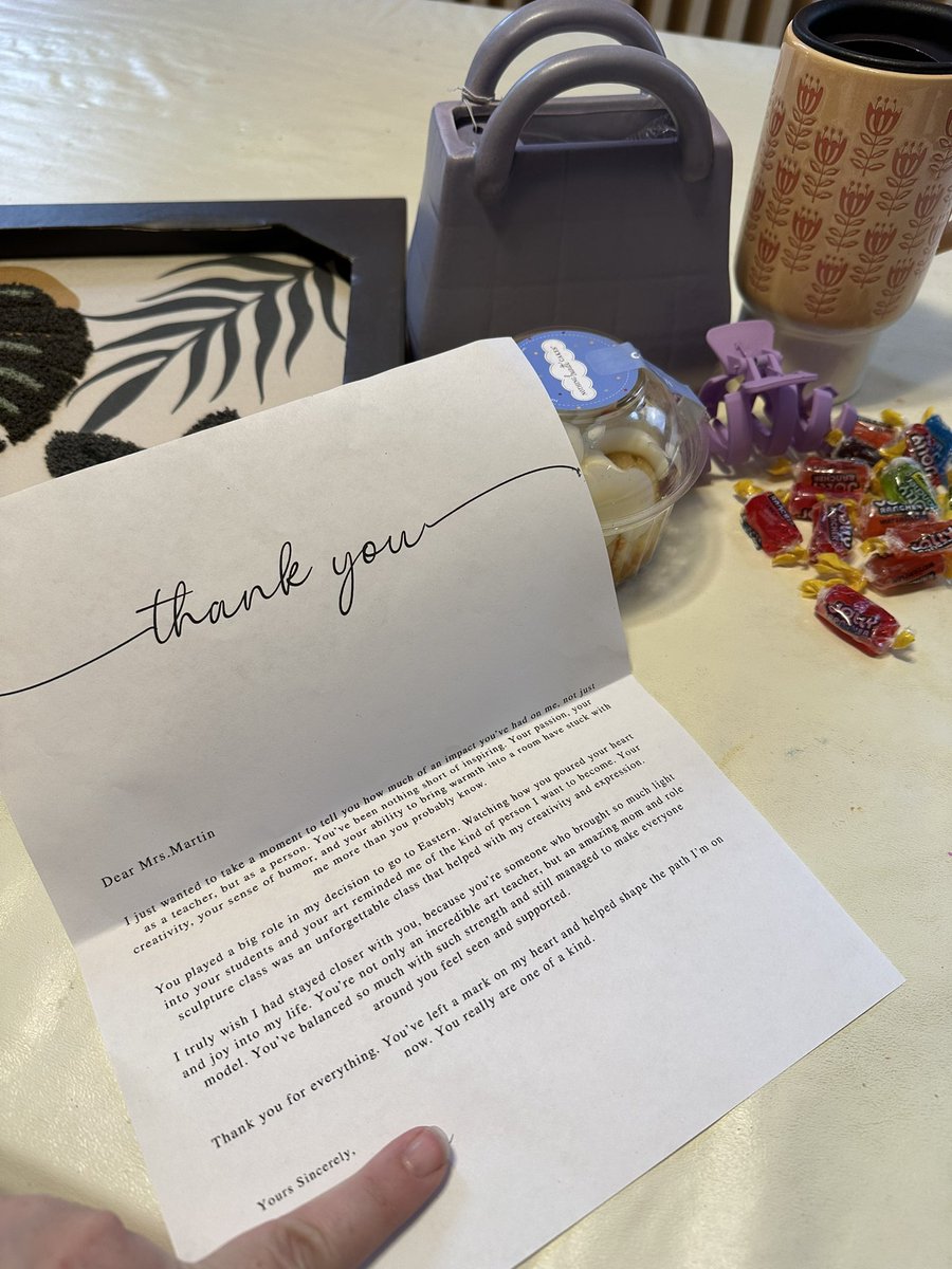 A surprise from a senior today! Such an incredible young lady. Im honored to have taught her.