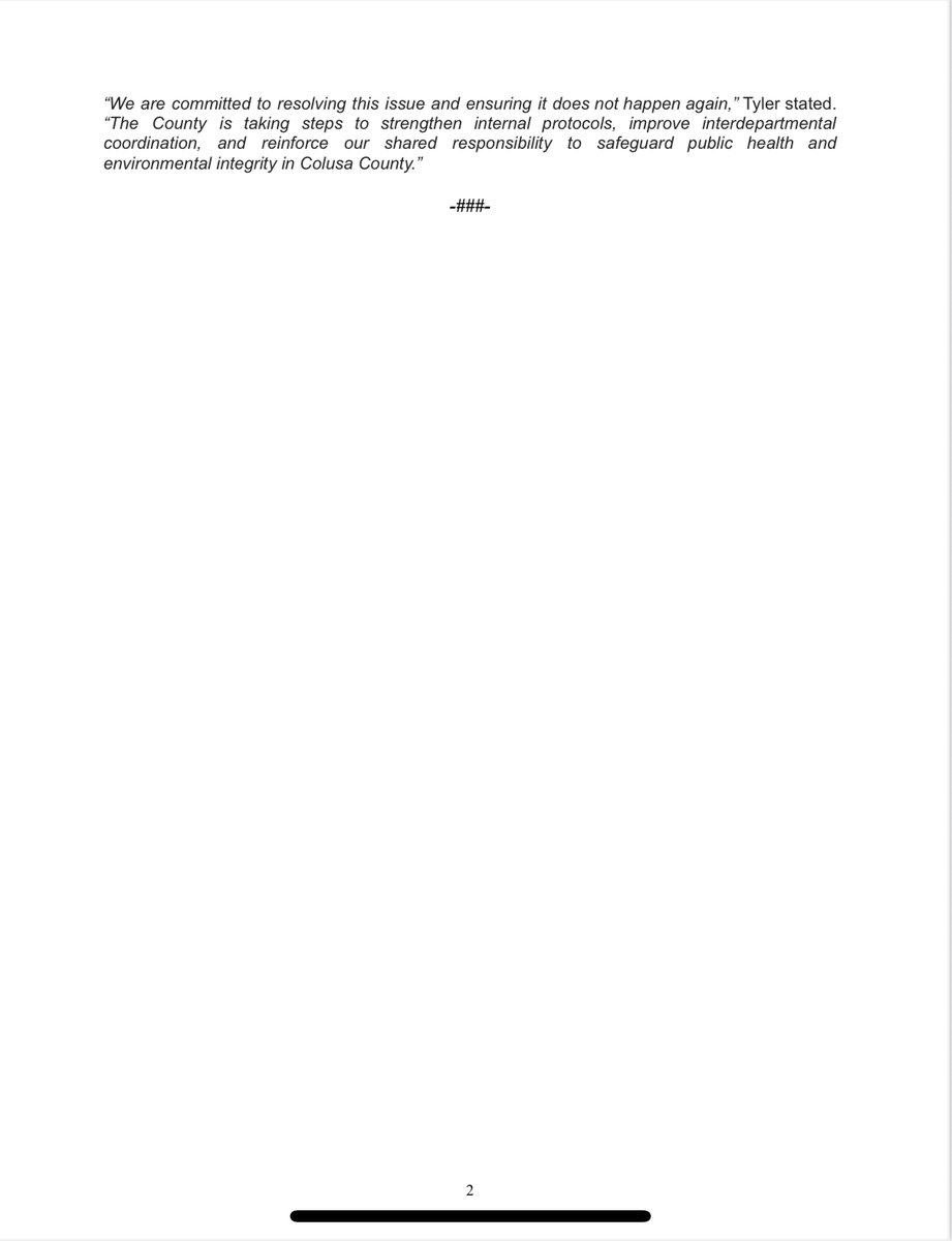 NEWS BRIEF: Clarifying Statement from Colusa County Administrative Officer Wendy Tyler Regarding Public Notification of Wastewater Spills at Arbuckle Public Utility District

#ColusaCounty #ColusaCA #Colusa #Arbuckle #ArbucklePUD