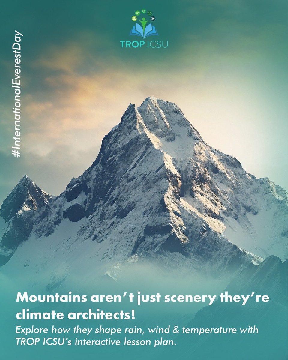 Celebrate #InternationalMountainDay! Teachers, explore computer-based tools to teach about mountains &amp; the factors shaping their climate. Integrate #ClimateScience into Geography/Earth Sciences seamlessly. 

🔗tropicsu.org/major-landform…

<a href="/FLAMEUniversity/">FLAME University</a> <a href="/IUBS_bio/">IUBS: Unifying Biology through diversity</a> <a href="/IUSS_ORG/">International Union of Soil Sciences</a>