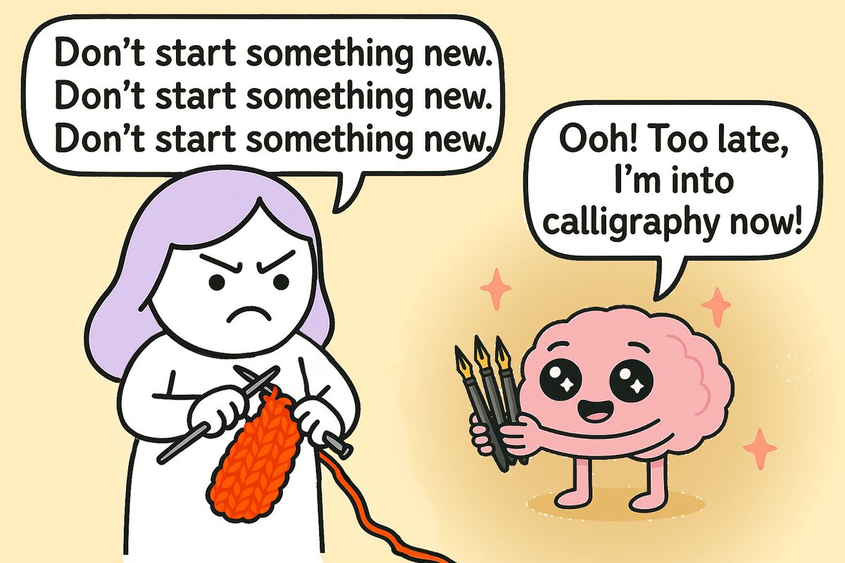 Do you feel guilty about abandoning a hobby...

You're not alone.

You’re not flaky,
Your ADHD brain just craves variety.

Don’t fight your brain when it wants to jump hobbies.
Feeling guilty or forcing yourself to continue is the surest way to make you hate that hobby.

Instead,