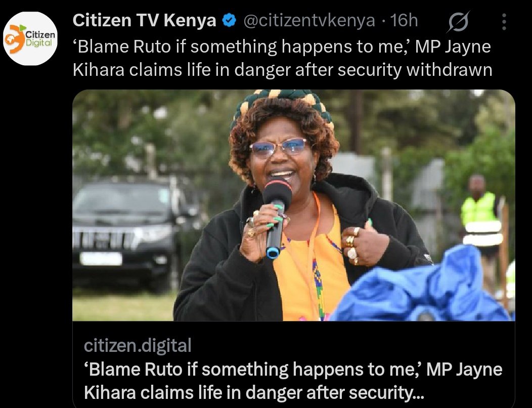 Shut the F up/tell these nonsense to your fellow rogue outgoing politicians. 
I mean,did you utter a word when our fellow Citizens were being massacred?So saii ju your life is in" Scripted danger",unataka utetezi kutoka kwa raiya wenye nyinyi huibia? 
ambia mpigs hizo sh!t..!