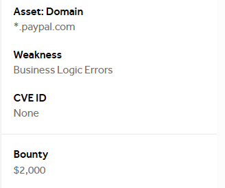 HackerPllus's tweet photo. All Report PayPal - HackerOne

. Account TakeOver - With Login PayPal $2000
. IDOR / Account TakeOver $3500
. UI Redressing (Clickjacking) $3200
. Open Redirect / TakeOver Vulnerability $5500
. HTML Injection Email $300
. OTP Verification Bypass on Email $100

All Bounty $14,600 https://t.co/YBL2oeODaw