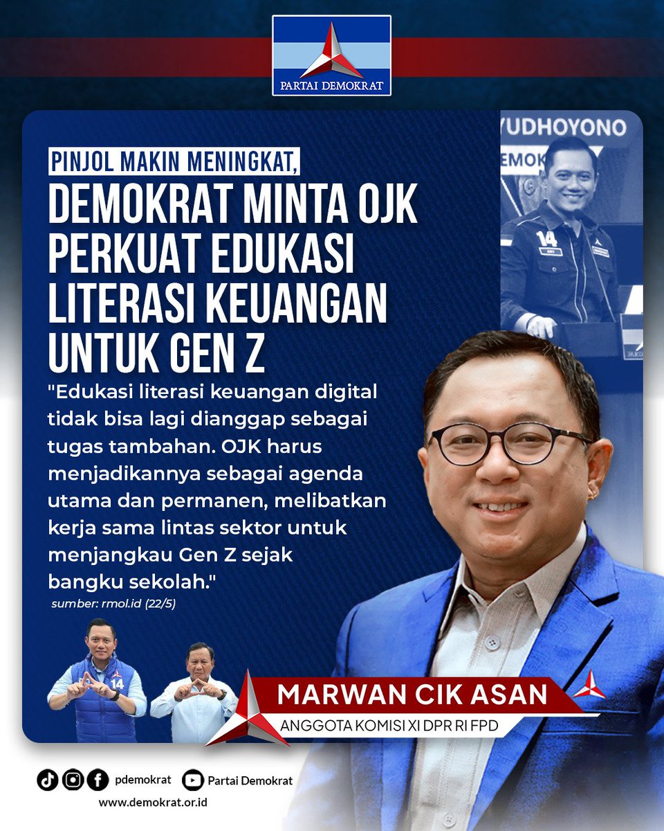 Pinjol Makin Meningkat, Demokrat Minta OJK Perkuat Edukasi Literasi Keuangan Untuk Gen Z  

"Edukasi literasi keuangan digital tidak bisa lagi dianggap sebagai tugas tambahan. OJK harus menjadikannya sebagai agenda utama dan permanen, melibatkan kerja sama lintas sektor untuk