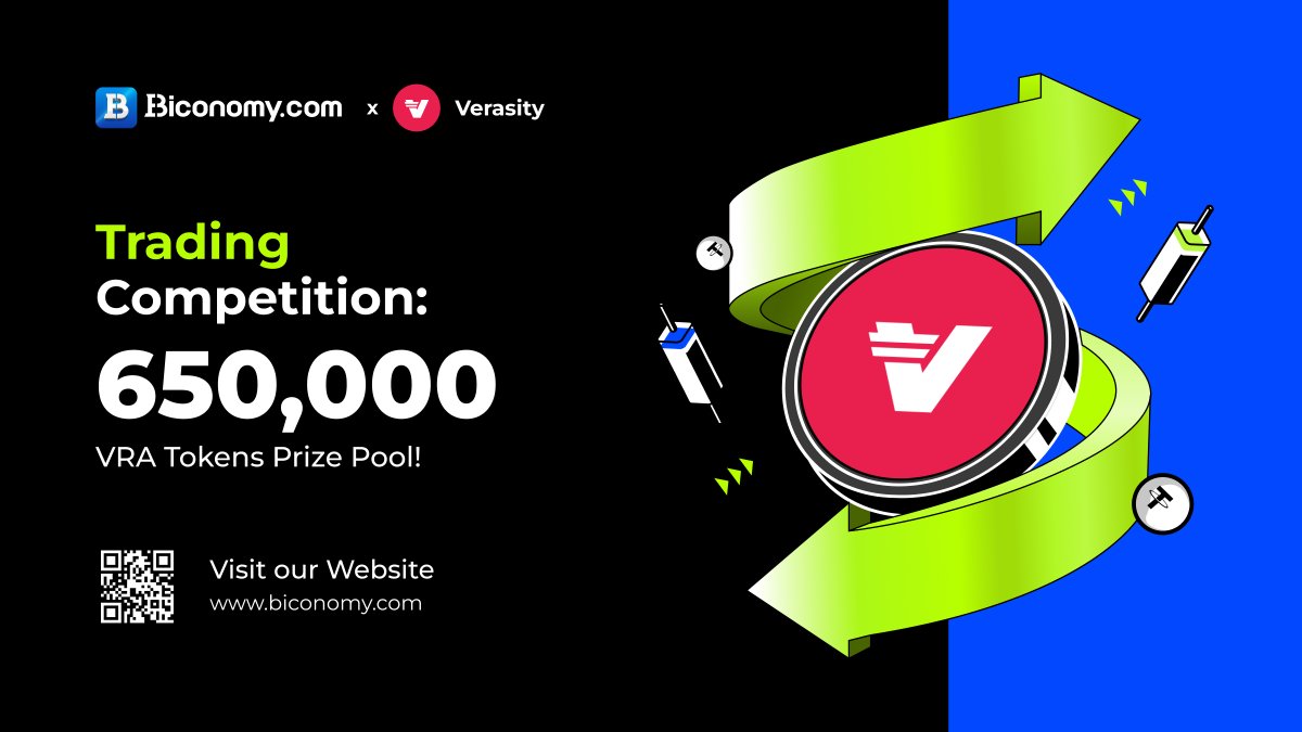 🚀Biconomy.com Trading Competition, Share 650,000 VRA！🚀

To give back to our global community, we are excited to announce the @verasitytechTrading Competition with a total prize pool of up to 650,000 $VRA.

📅Activity time: 05/25/2025 00:00 – 06/4/2025 00:00 (UTC)