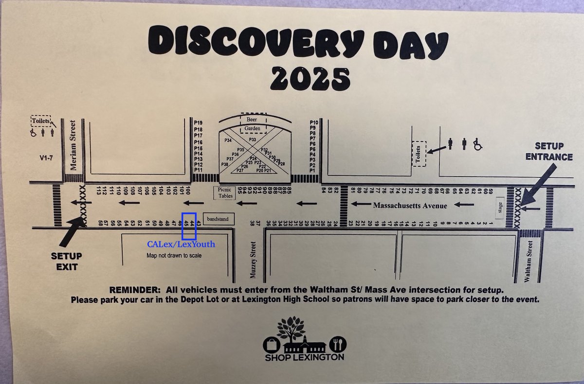 Lexington’s annual Discovery Day is tomorrow! Come visit the always-popular CALex &amp; LexYouth booth (#44 &amp; 45, near Depot Sq, blue box on the map). Enjoy games, chess, robotics, book club, and more!
