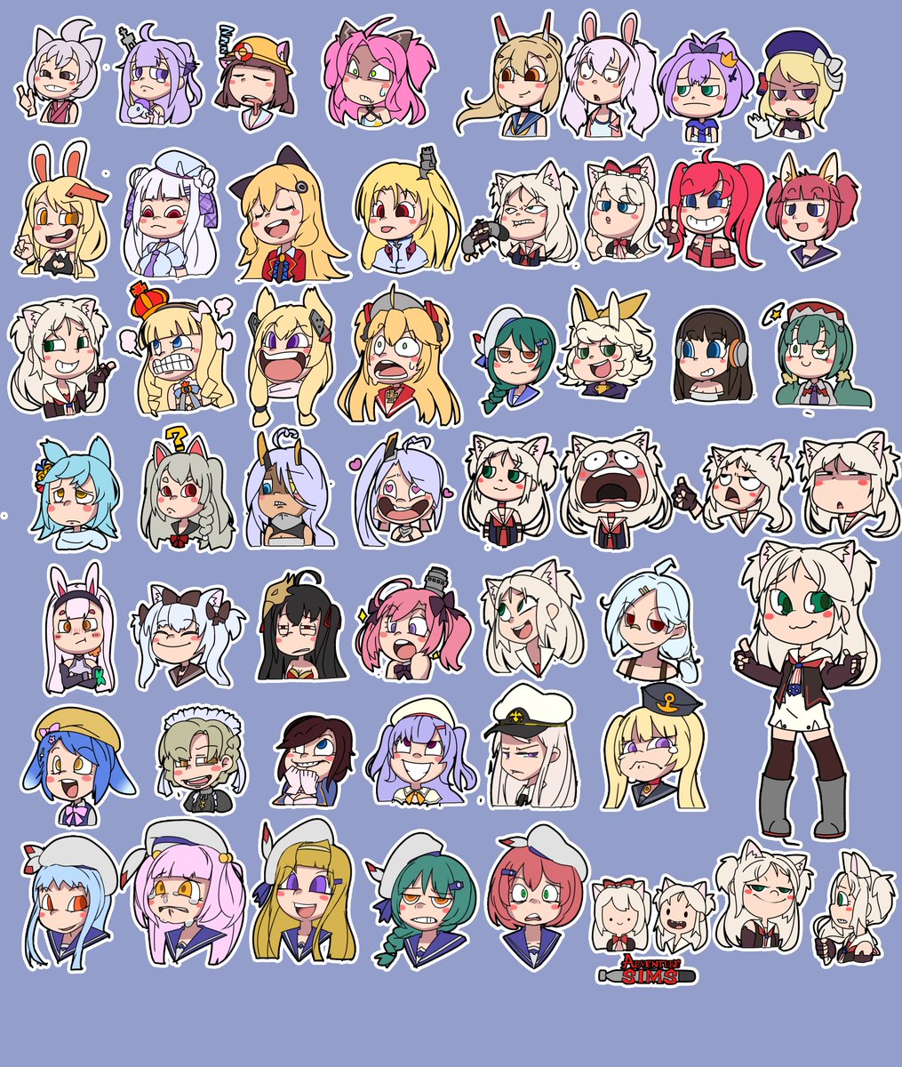 アズレン「これはアズレンでLINEスタンプ作ったときのやつ とその他 #アズールレーン#A」|デドルディのイラスト