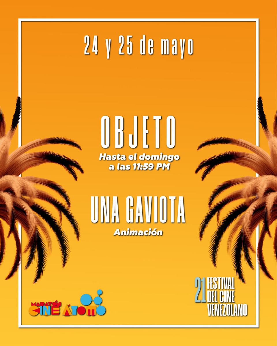 ¡Arrancan el Maratón Cine Átomo!

Compartimos la Frase Claqueta (Ficción y Documental) y el Objeto (Animación) que deben aparecer al inicio y al final de sus respectivos Cortometrajes.

¡Mucho éxito a los participantes!