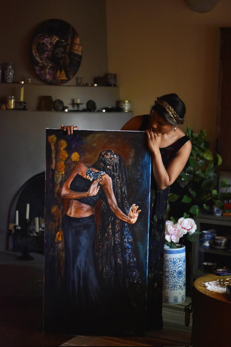 Spent my Friday evening finishing this piece 🖤
It's the second in this witchy series. If you want to follow along, I post art updates here 😁:
instagram.com/debaratipaints…