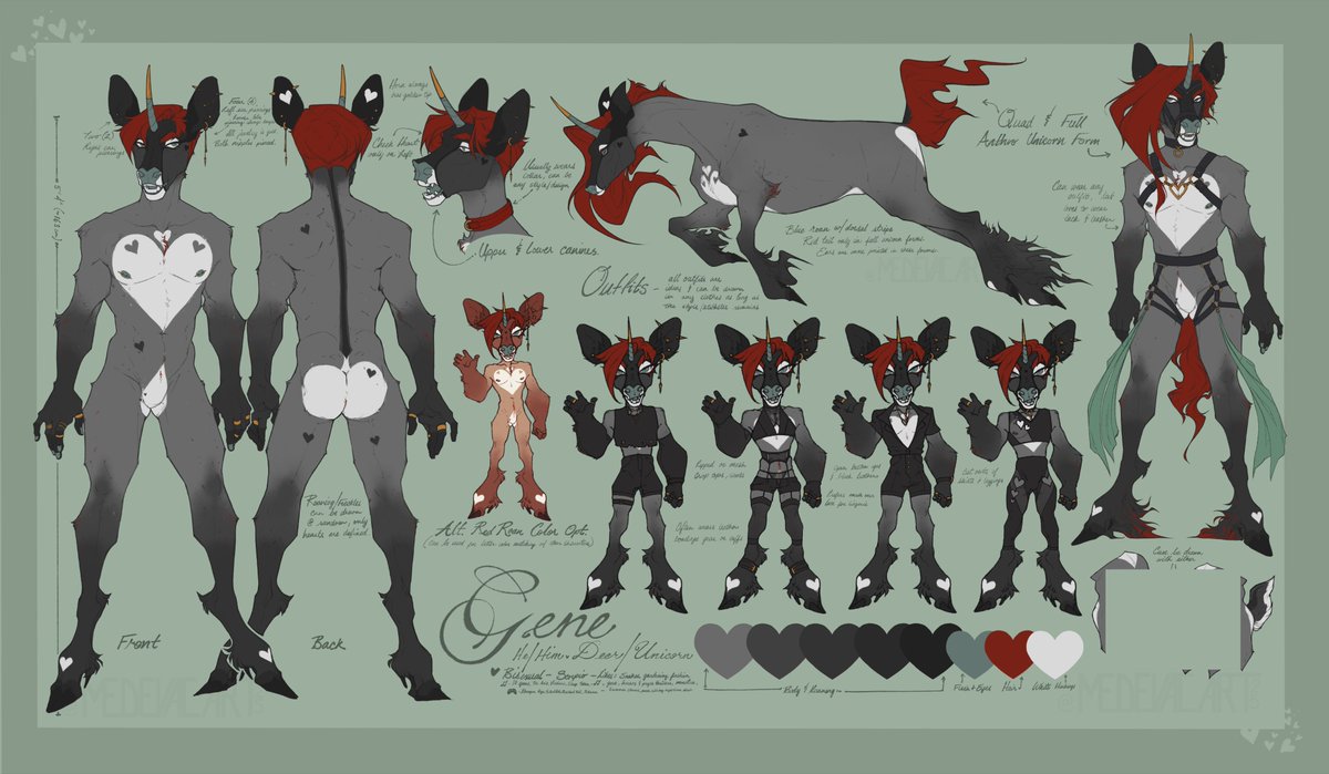 2025 sfw ref for my fursona finally done (as done as it's going to get - and no i dont care that the sfw version just has the bits blocked out im lazy)