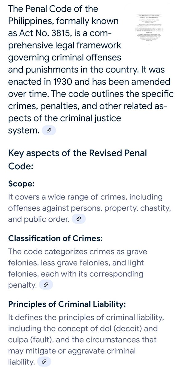 Ph Penal Code has a loophole, parang pang 1930's parin. Example punishment for Medical Malpractice, mura lang pyensa mas malaki pa sweldo ng Doctor.
<a href="/ChelDiokno/">Chel Diokno</a> <a href="/manayleila/">Leila de Lima</a> <a href="/kikopangilinan/">Kiko Pangilinan</a> <a href="/bamaquino/">Bam Aquino</a> <a href="/risahontiveros/">risa hontiveros</a> <a href="/RommelFLopez/">Rommel Lopez</a> <a href="/jesusfalcis/">Jesus Falcis 🇵🇭</a> <a href="/deanmelofficial/">Dean Mel Sta. Maria</a> <a href="/lcmlaw_ph/">Manuel Laserna Jr.</a> <a href="/Doc4Dead/">Raquel Fortun</a>