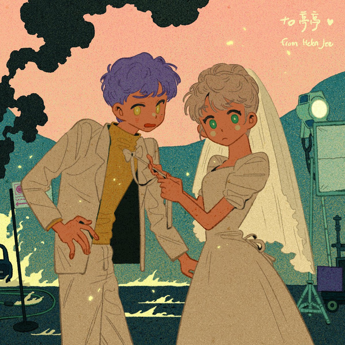 helenjeeeee's tweet image. Congratulations to @dingkuang1 ‘s Ami and Mia on wrapping up their big movie! !🎉🥳