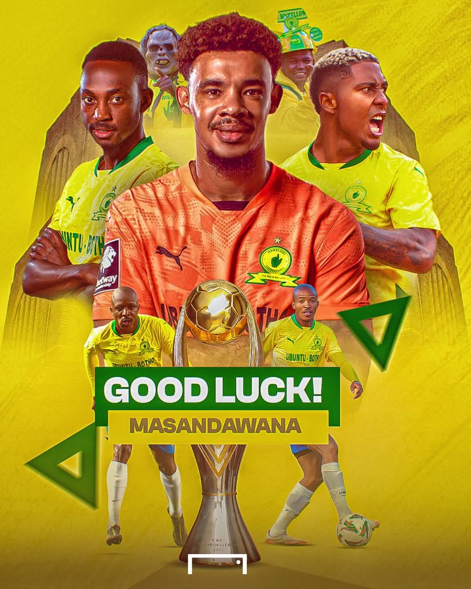 Go get them, Masandawana! 👆🏾

Best of luck to <a href="/Masandawana/">Mamelodi Sundowns FC</a> in the first leg of the CAF Champions League final! 🏆

Wishing the Mzansi boys a strong performance and a great result! 🙌🏾