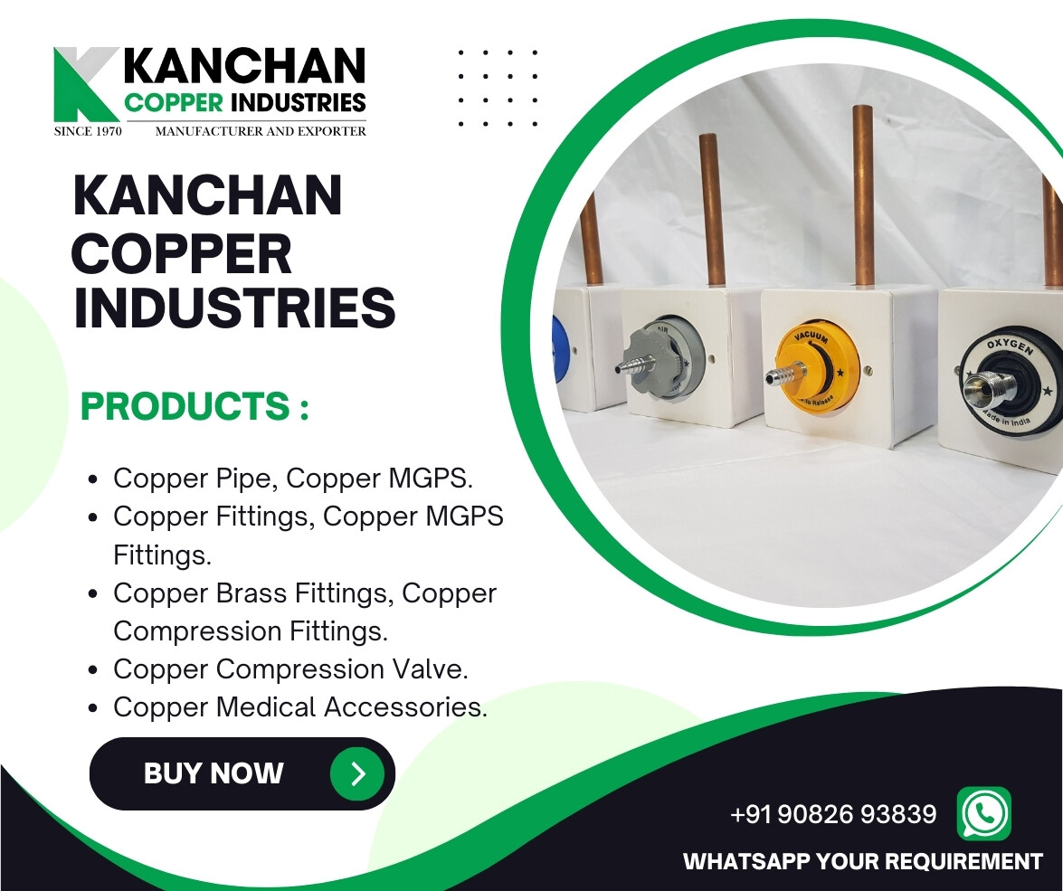 kanchansal56827's tweet image. Kanchan Copper Industries supplies superior medical accessories, copper pipes, medical air outlet, and MGPS copper pipes for hospitals, laboratories, and healthcare facilities.

kanchansales.com/medical-air-ou…

#MedicalAccessories #MGPS #CopperPipes #IndustrialCopper #KanchanCopper
