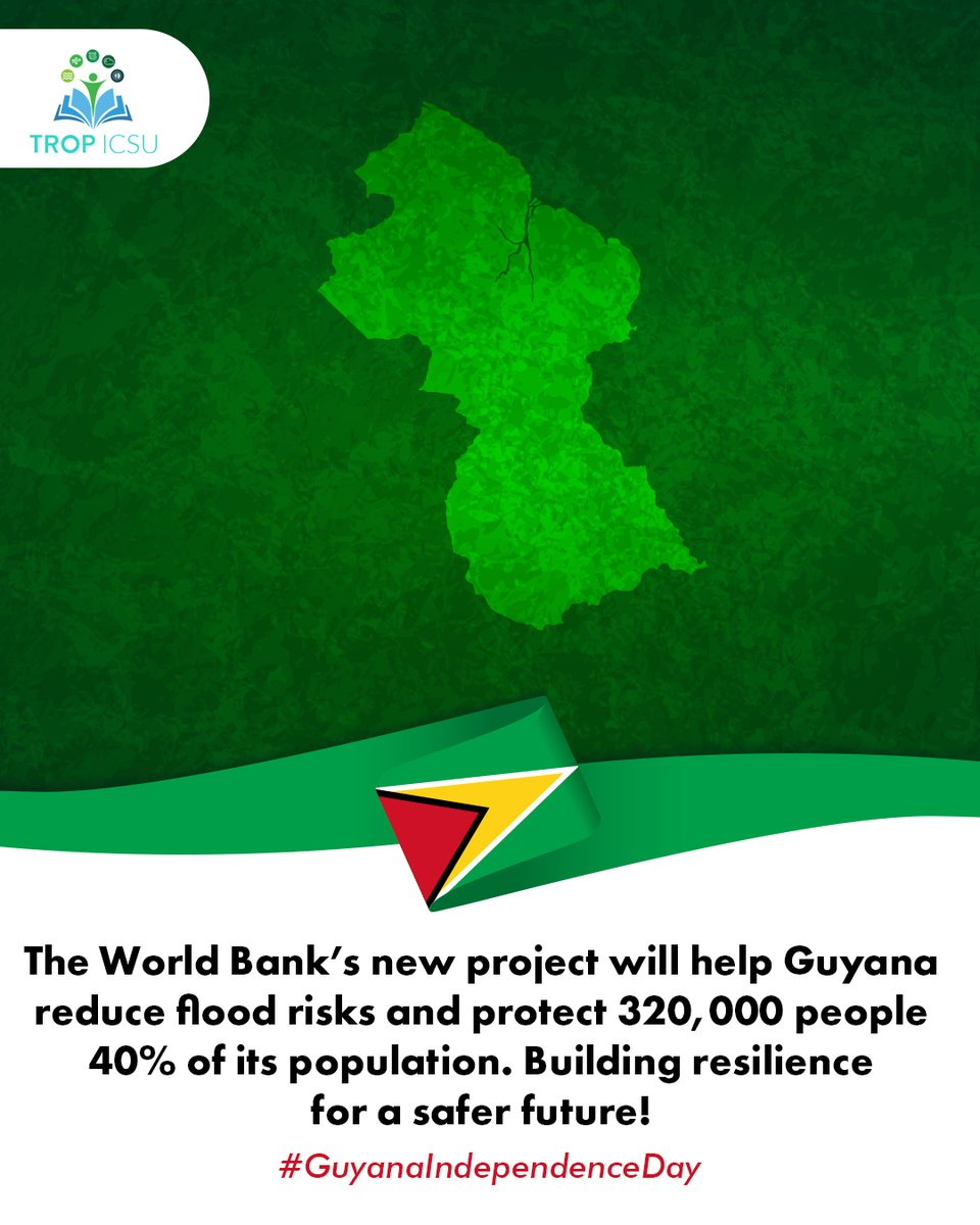 #GuyanaIndependenceDay, Use the link below to teach about the impacts of climate change on Guyana's agriculture, ecosystem, &amp; more.

🔗 tropicsu.org/climate-change…

<a href="/FLAMEUniversity/">FLAME University</a> <a href="/IUBS_bio/">IUBS: Unifying Biology through diversity</a> <a href="/IUSS_ORG/">International Union of Soil Sciences</a> <a href="/YESSCommunity/">YESS Community</a> <a href="/WMO/">World Meteorological Organization</a> <a href="/WorldBank/">World Bank</a> <a href="/UNESCO/">UNESCO 🏛️ #Education #Sciences #Culture 🇺🇳</a> <a href="/UN/">United Nations</a> <a href="/UNDP/">UN Development</a> <a href="/ISC/">International Science Council</a> <a href="/IUFRO/">IUFRO</a>