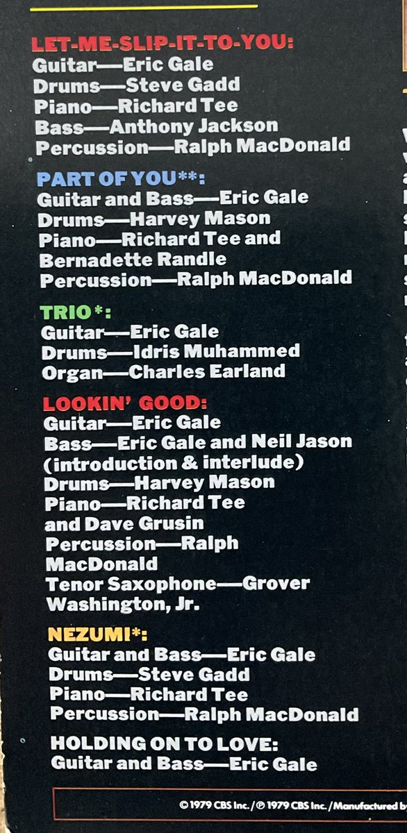 おはよう御座います。本日のモーニングハモンドは　#EricGale の「Part of You 」　1曲だけですが、Organの　#CharlesEarland  ,
Ds: #IdrisMuhammad の「Trio」の演奏が収録されています。Bluesを演ってます。これがいい。他は、Richard Tee、Steve Gadd他豪華メンバー🎶#かっこいいハモンドオルガン