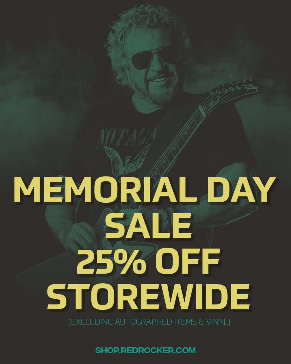 Get 25% off sitewide this Memorial Weekend! 🎸 Crank the tunes, pour a drink, and shop Sammy’s site for rockin’ deals on tees, hats and more! Sale starts TONIGHT Friday, May 23rd at 9pmET through Monday, May 26th at midnight.

🛒 Check out everything at: shop.redrocker.com