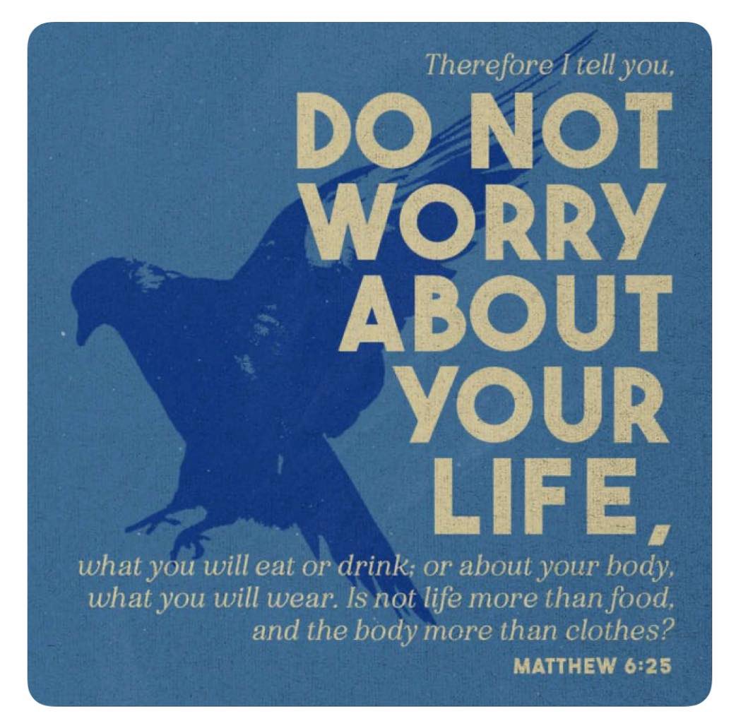 RockCommChurch's tweet photo. ““Therefore I tell you, do not worry about your life, what you will eat or drink; or about your body, what you will wear. Is not life more than food, and the body more than clothes?”
Matthew 6:25 NIV
https://t.co/6aRSdv3RG3 https://t.co/zXqxLB9fx7