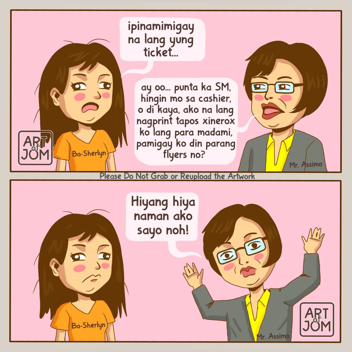 artofJom's tweet photo. Ante Basherlyn, Ticket po yan, binibili po, hindi FLYERS, walang shy talaga! 😜

#SB19 #sb19simulaatwakas #SB19SaW #Funnycomics #sb19comics #Basherlyn https://t.co/Hb4FHByXSy