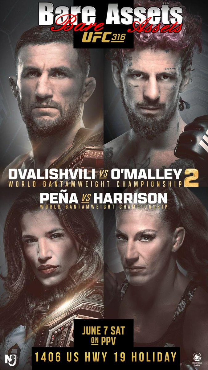 BareAssets1406's tweet image. 🔥 Fight fans, mark your calendars for UFC 316 on June 7th! Join us at #BareAssets for an epic night of thrills and chills as your favorite fighters go toe-to-toe in the octagon! 🥋🥊 Don't miss out on this electrifying event! Who are you rooting for? 🤔💥 #UFC316 #FightNight