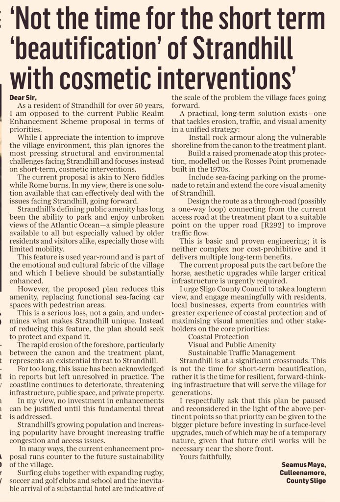 Sligo County Council's Proposed Strandhill Public Realm Enhancement Scheme: - "Nero Fiddles While Rome Burns"

Below is the submission that Sligo Co. Co. executives did not want you (the public) to see. Why? In my humble opinion, my submission grasps the nettle while Sligo Co.