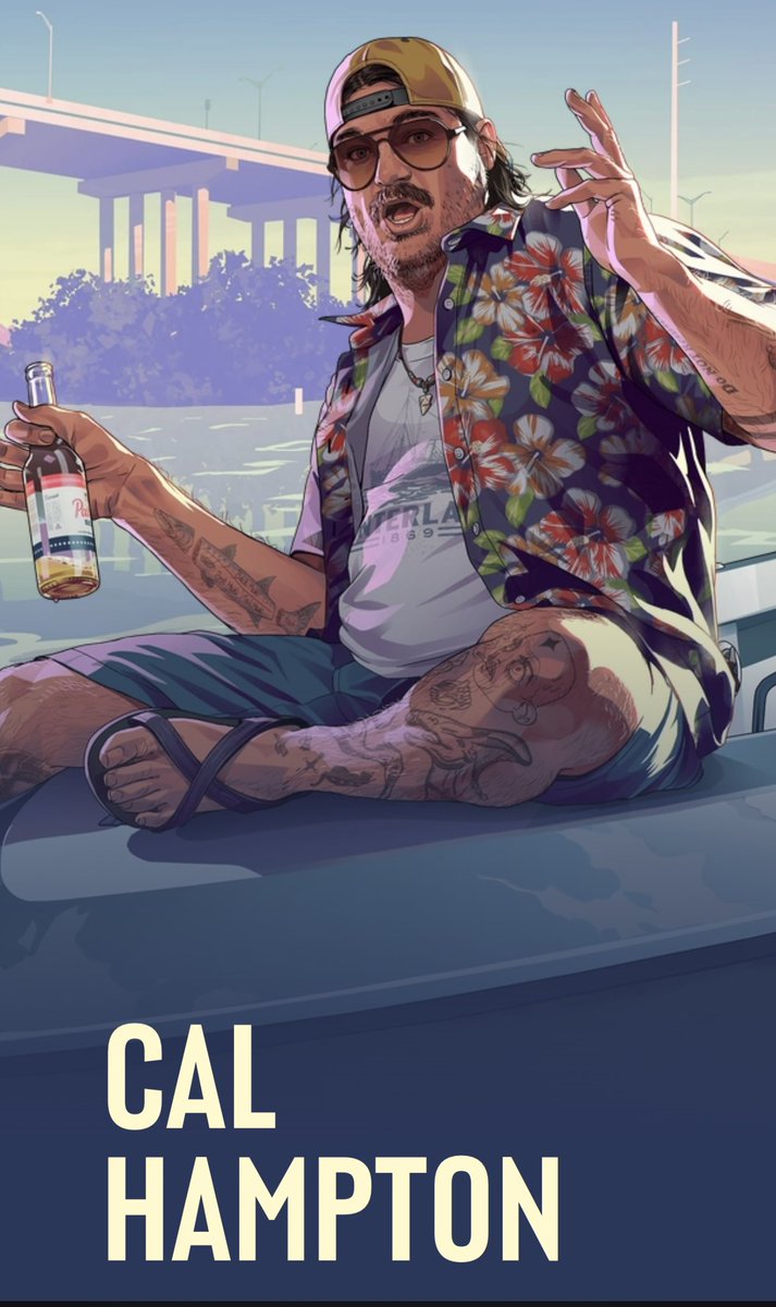 rockstationonx's tweet image. Cal Hampton - GTA 6
“Jason’s friend and a fellow associate of Brian’s - Cal feels safest hanging at home, snooping on Coast Guard comms with a few beers and some private browser tabs open”
Definitely going to be a wild character 😂
Who’s looking forward to meeting Cal?