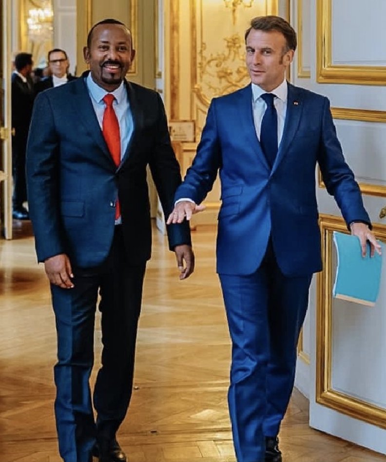 eyorawi's tweet image. At the middle of French colony on African nations & during the African fierce struggle for freedom, the Eth premier AhimedAli stands contradicted & is friendly with Macron, head of France. Once, we recall Ahmed was begging Macron to Maintain erection of Axum Obelisk. A's PSTravel