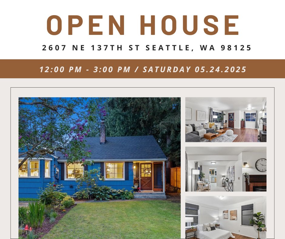 elliescode's tweet image. OpenHouse 
Sat, May 24 · 11AM - 2PM  

2607 NE 137th St, Seattle, WA 98125  
Welcome to this beautiful Cape Cod-style gem in desirable Olympic Hills—a rare Lovell-built home blending timeless charm with modern updates.  

Listing Courtesy of Listed by Jen Murrwei 
#openhouse