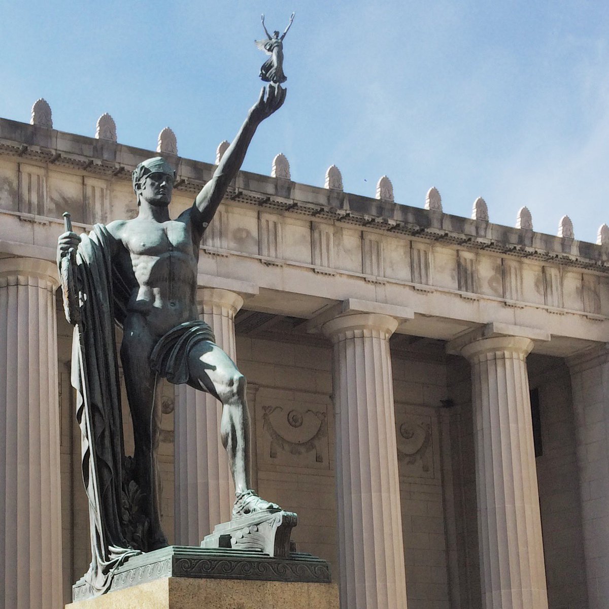 A photo of Victory (also called Spirit of Youth) statue by Belle Kinney Scholz for the Court of Honor within the War Memorial Building. 
- 
I took this in October of 2016.