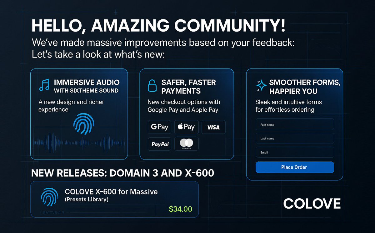 🎵 Big News from COLOVE! 🚀 Our latest update is here to supercharge your music production! We’ve poured our hearts into fresh designs, smoother navigation, and epic new sounds to fuel your creativity. Ready to dive in? Here’s the scoop!

coloverecordings.com/big-news-fresh…

#sound #music