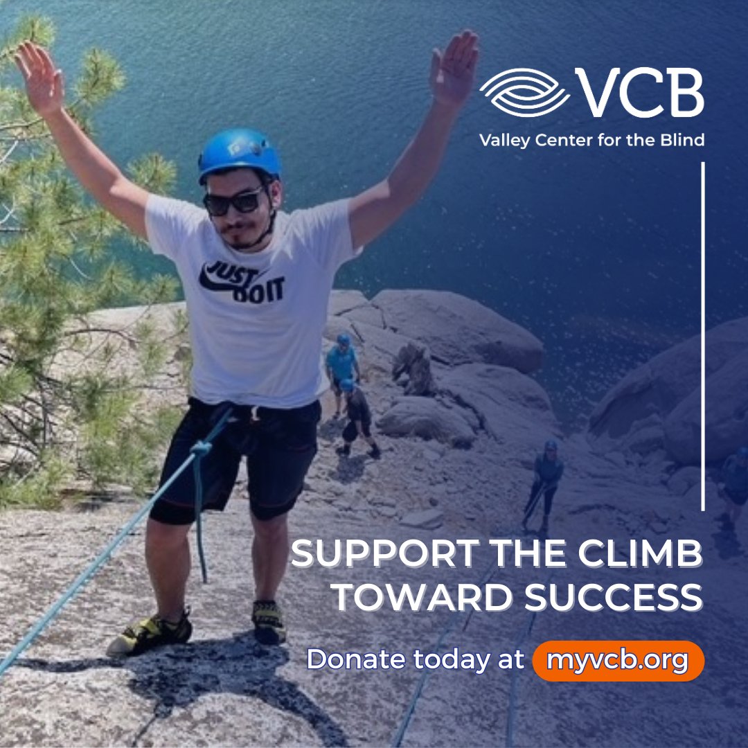 We rely on our community to provide opportunities for success, whether it's in the kitchen cooking a delicious meal or climbing a boulder at Shaver Lake all with low or no vision. Your donation gives clients access to achieving their goals. Donate today at myvcb.org